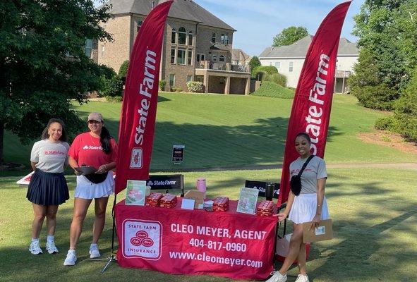 The Cleo Meyer State Farm Insurance team out on the course