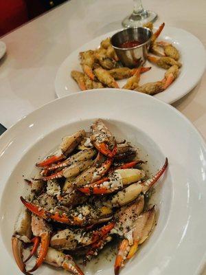 Crab claws fried and marinated. Both tasted great but fried were the best!