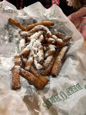 Half eaten order of funnel fries for dessert!