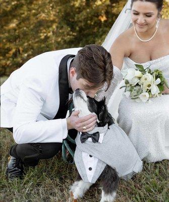 Your furbaby is welcome  to join on your special day!