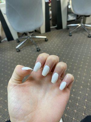 white acrylic nails