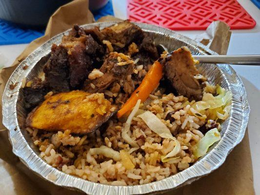 Jerk pork over rice