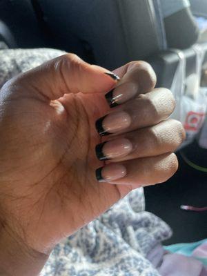 Overlay w/ gel French Tips . $50 but I had a discount . My nails always last 5-6 weeks.