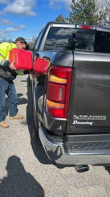 One of my guys doing a fuel delivery