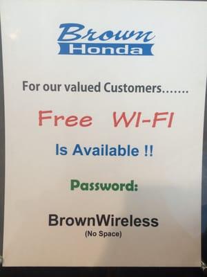 Free wifi is a plus!