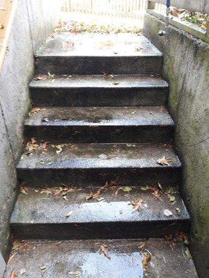 Very dirty stairwell.