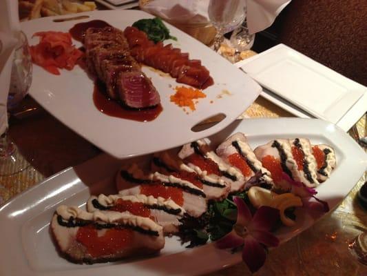 Seared Tuna and another fish dish with caviar