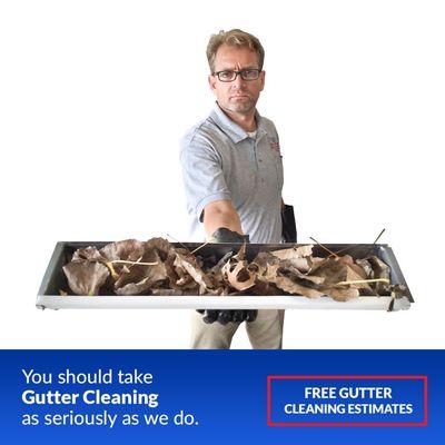 We take gutter cleaning seriously. You should too.  Free Estimates.