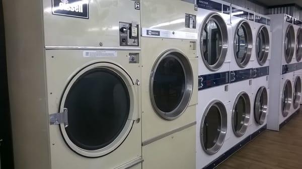 Proud washing machines standing tall and strong.