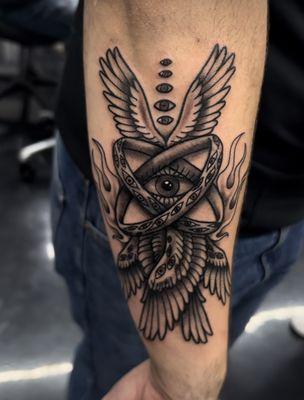 Check out this awesome custom tattoo done at Firme Copias Tattoo Studio!! Come by, walk-ins are always welcome!