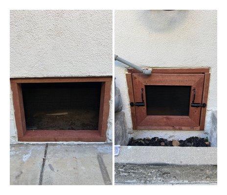 Crawlspace Access Opening Rodent Proofed