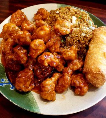 General two chicken, chicken fried rice and egg roll...delicious!