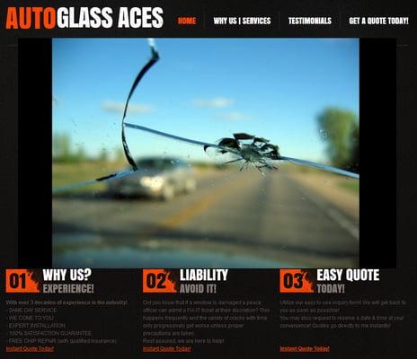 Auto Glass Aces! Call 800 400 1775 for service or questions! Also utilize your free easy quote form!