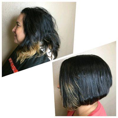 Asymmetrical, A-line Bob Left-side