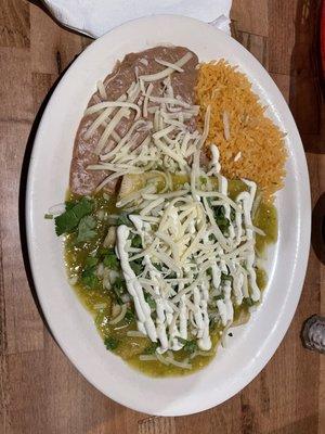 Enchiladas verde - no meat