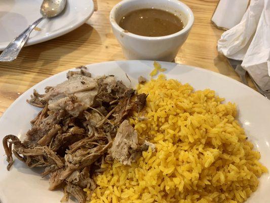 Pernil Lunch Special w/ Yellow Rice & Beans.  6.11.23