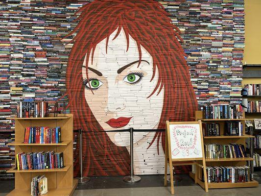 Cool mural in the book area