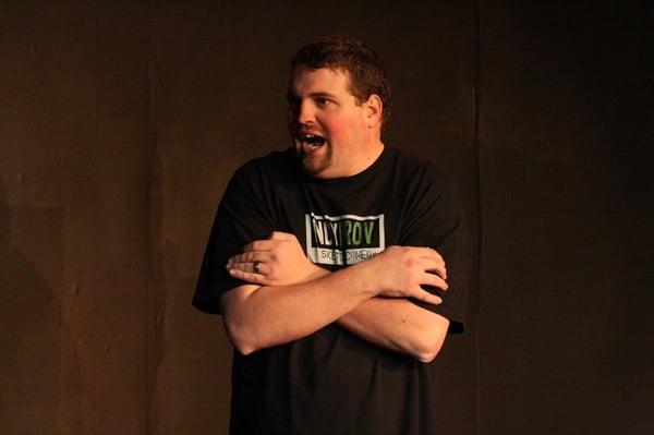 Troupe member Chris Meek during "Laff-a-thon"