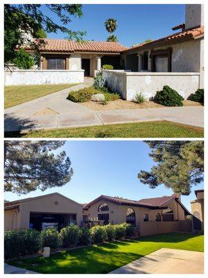 Before and after of some units at a large Townhome Complex we painted in Scottsdale.