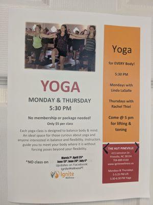 Yoga flyer in the office