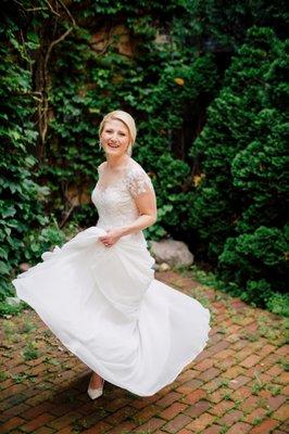 Bride on wedding day.