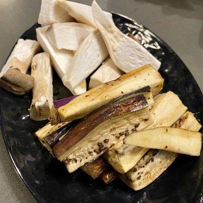 Oyster Mushrooms and Eggplant