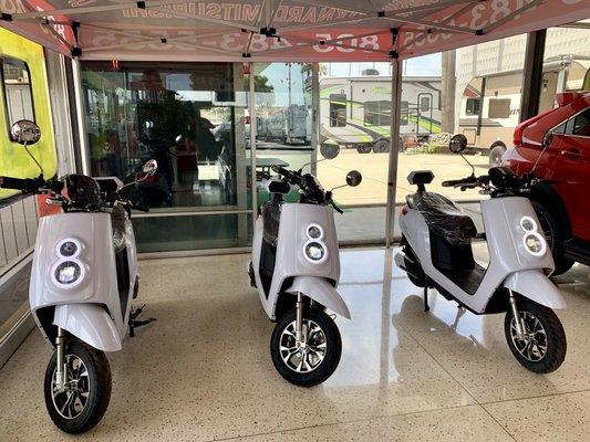 Electric Scooters at VenturaRV for sale now in our inventory. 45Mph with 60Miles of Range on a Full Charge.