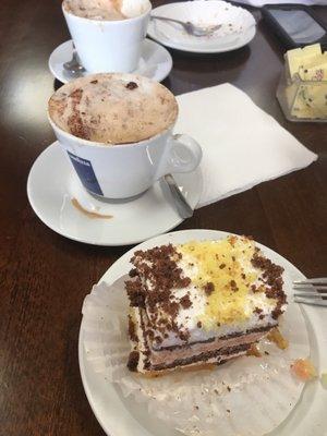 Cappuccino and Black Forest cake