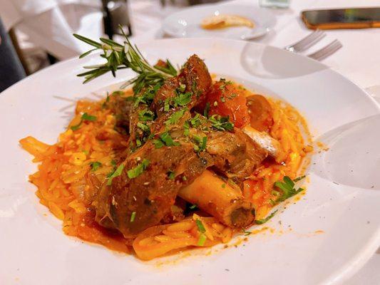 Arni Yiouvetsi - lamb shank with orzo - very delicious