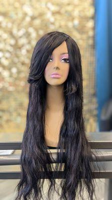 Human hair wig with bangs "STELLA" Multiple lengths available shown 26"