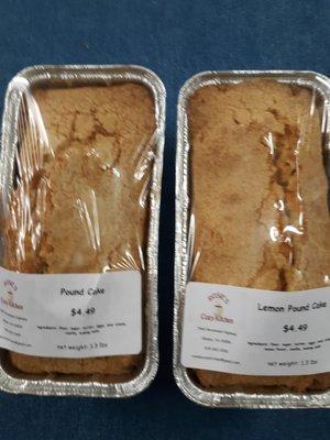 Two of our four pound cake options.