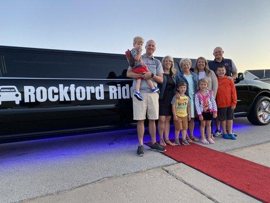 Family trip to O'Hare Airport in our Platinum Limousine