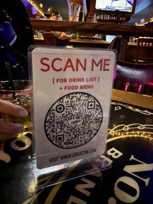 Scan me for drinks and food!