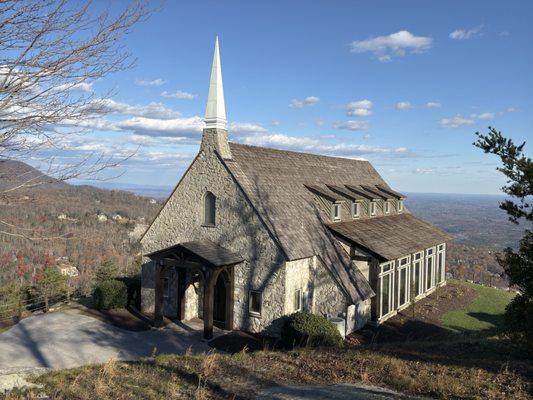 Chapel, church, mountain range, panoramic views