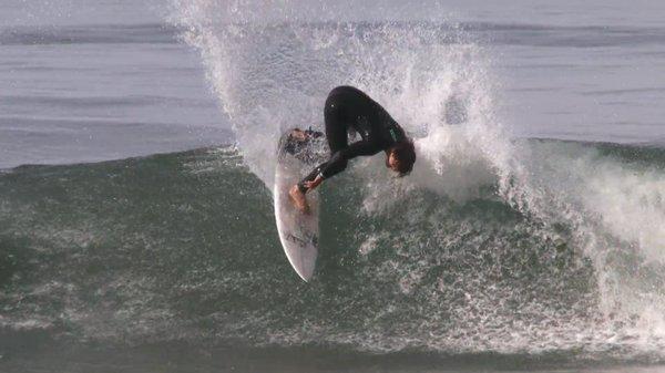 The CEO surfing at Emma Wood State Beach