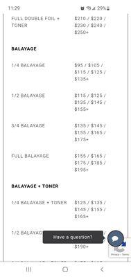 Bayalage prices on website.