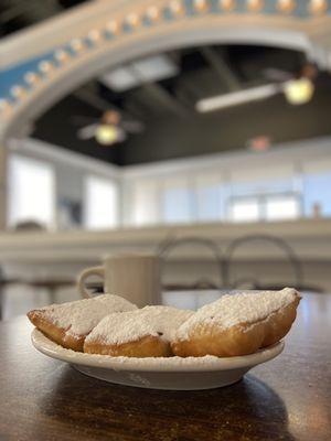 Beignet and coffee