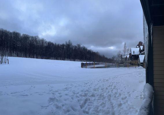 Balcony view from first floor. Ski in ski out