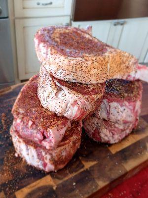 Rib Eye (bone-in) Tomahawks.