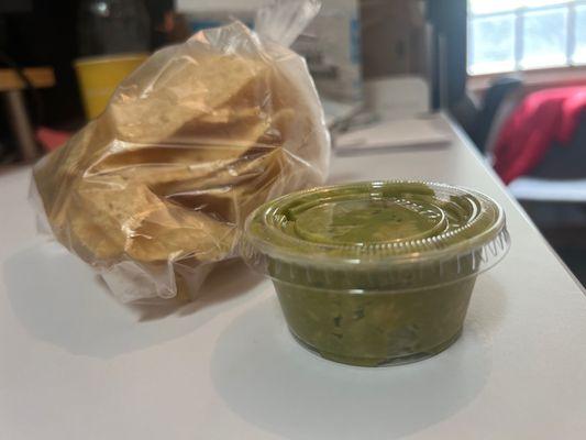 Guacamole and Tortilla Chips ($4.00 for small)