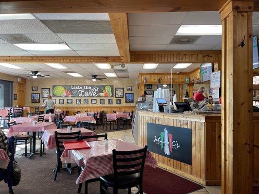 Walk up counter and sitting area.