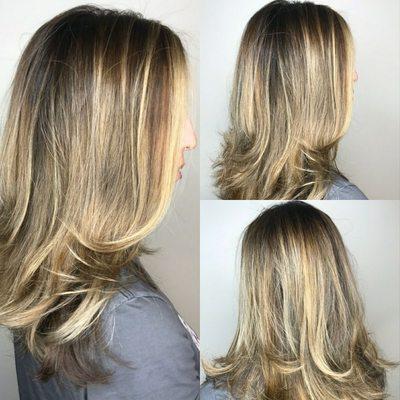 Balayage and root shadow