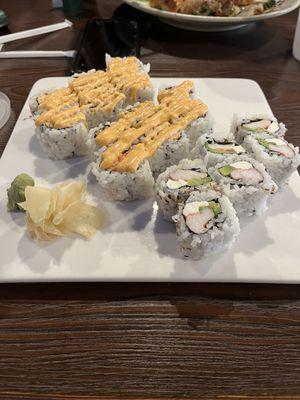 Miami Roll, Spicy Snow Crab Roll, Crawfish Roll