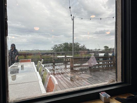 Outdoor dining, but it was raining!