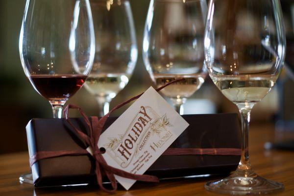 Our chocolate and wine tasting with our July theme: "Christmas in July"