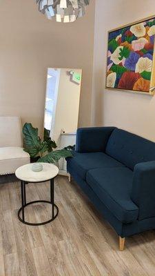 cute waiting area before facial