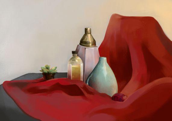 Digitally painted still life (Student work)