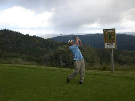 tee shot 3000 feet up on #15