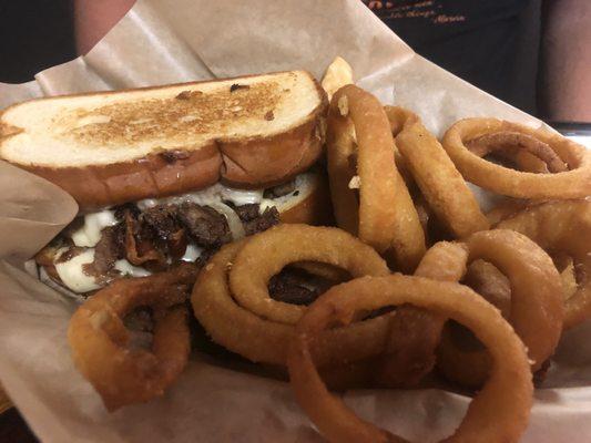 Hubby loved his Big Texas melt... onion rings were nice & crispy