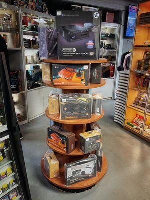 Super clean display of order game consoles